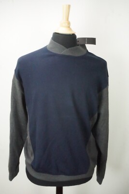 Giorgio Armani Black Label Blue Gray Cashmere Blend Sweater Sz 48 NEW