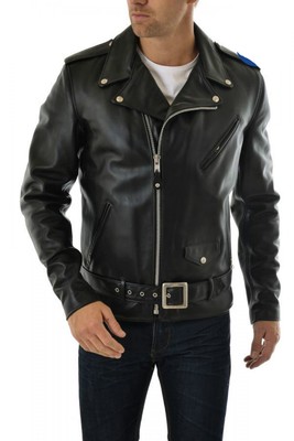 MARKENLOS - UNSERER PRODUKTION - HAND GEMACHT - IT DE HERREN LEDERJACKE BIKER MEN'S LEATHER JACKET COAT HOMME VESTE EN CUIR R103