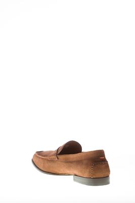 Pre-owned Santoni Men Shoes Tobacco Brown Delavè Suede Classic Penny Loafer Flexible Sole