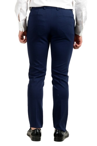 Pre-owned Hugo Boss "anfred/heiron192j" Men's Blue Extra Slim Stretch Two Button Suit