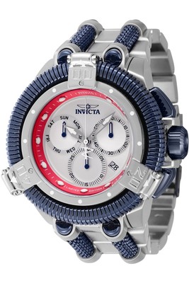 New Invicta Mens 50mm Reserve KING PYTHON SWISS Chronograph SILVER DIAL SS Watch