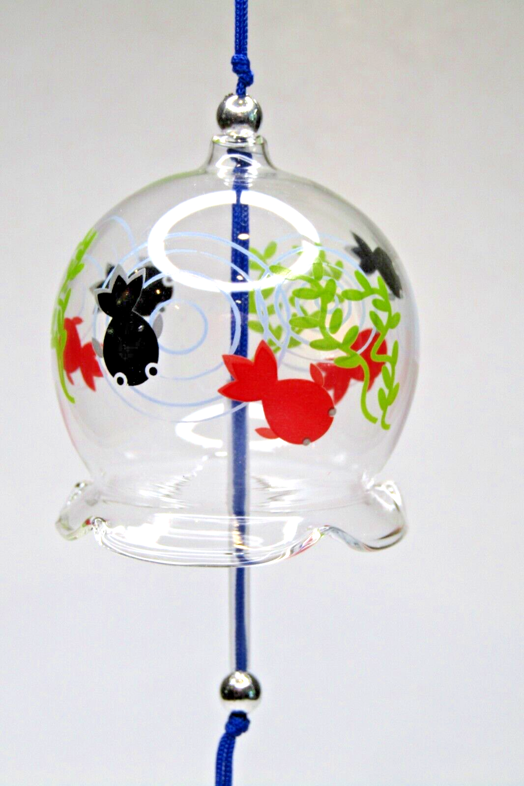 Modern Blown Clear Glass FISH TANK Pictured BELL Christmas Ornament
