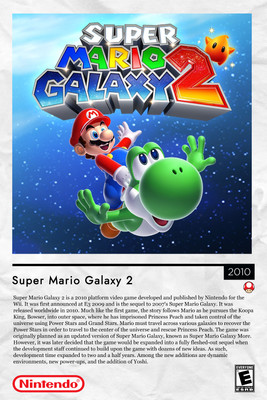 Super Mario Galaxy 2  *CUSTOM* Gaming Showcase Poster 11x17 *FREE SHIP*