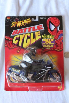 Spider-Man Battle Cycle Venom Bump & Go & w/ Sound ToyBiz 1998 New Marvel