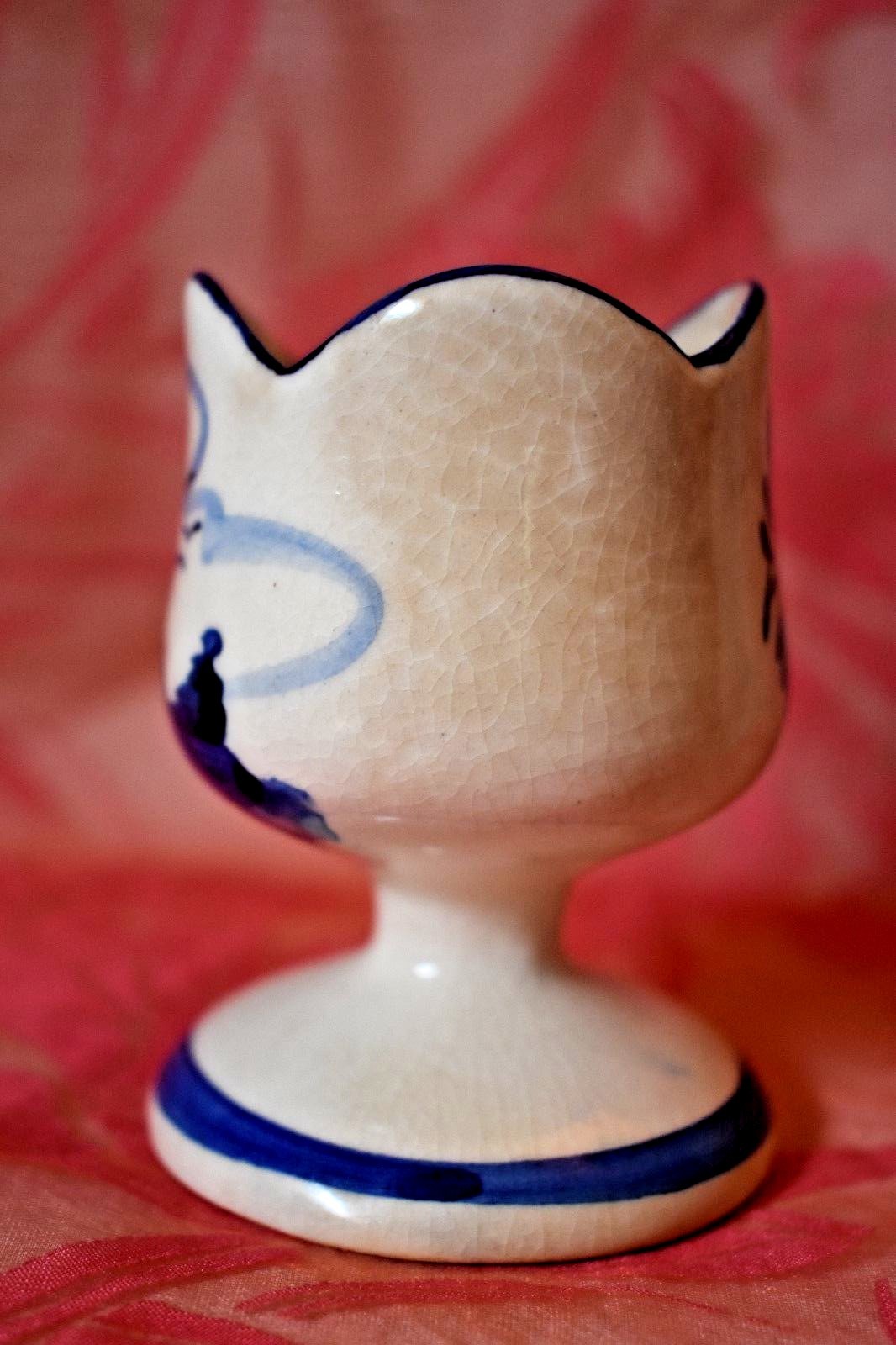 Windmill Egg Cup or Toothpick Holder Scalloped Delft?