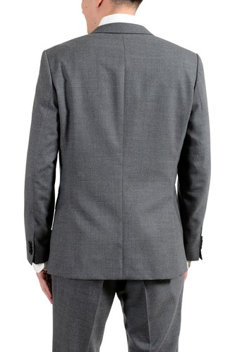 Pre-owned Hugo Boss "novan5/ben2" Men's 100% Wool Gray Slim Two Button Suit