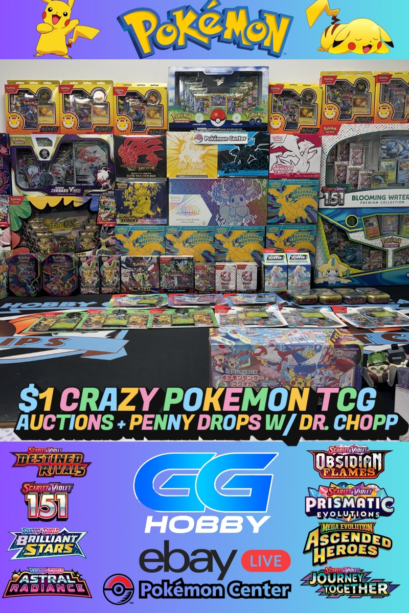 $1 POKEMON TCG SEALED AUCTIONS W/ DR.CHOPEMALL | eBay Live Video