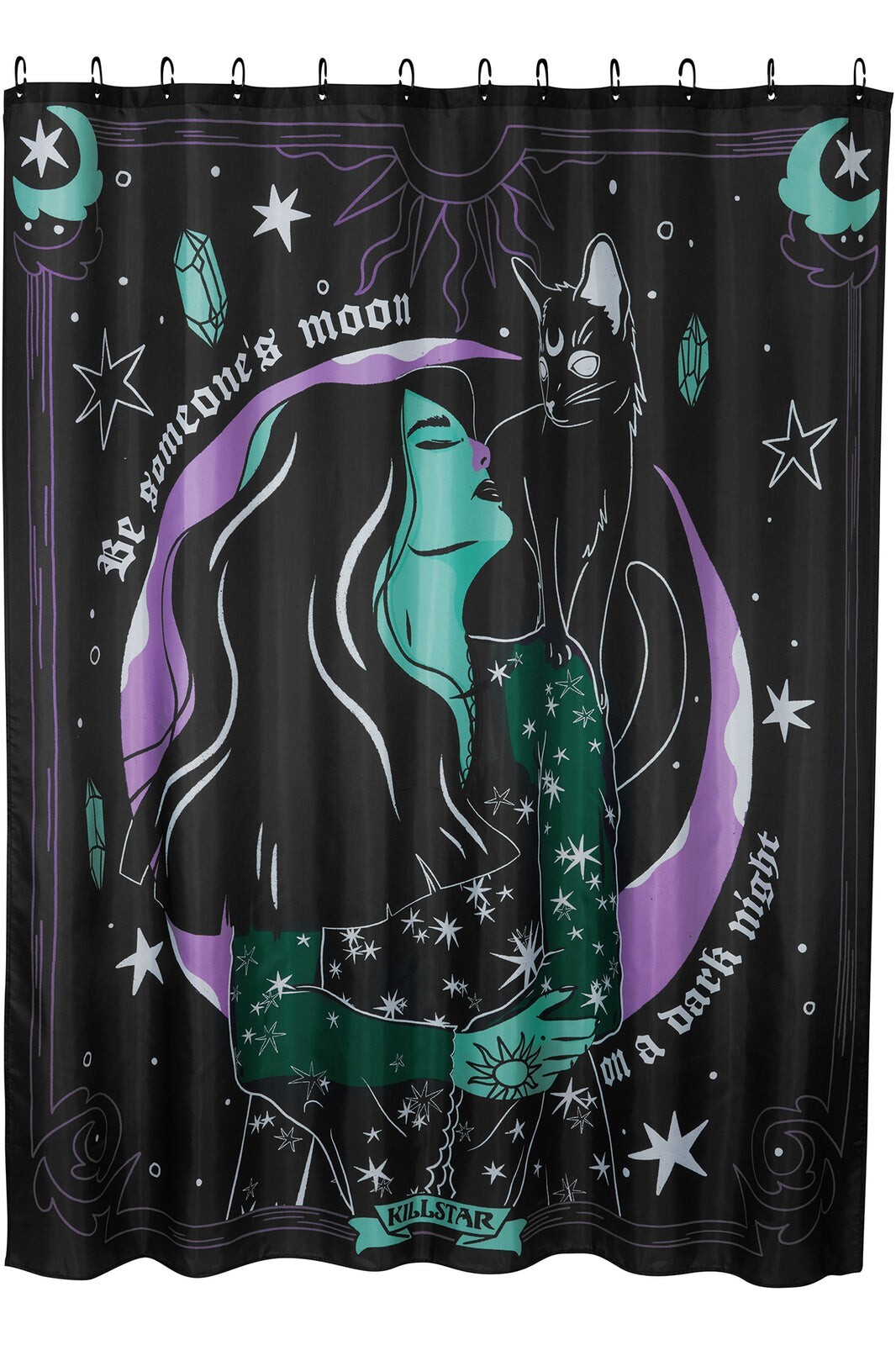 Mocsicka Halloween-Duschvorhang 183x183 Cm – Schwarze Katze, Kürbis, Friedhofs-Motiv, Wasserdicht, Mit 12 Haken