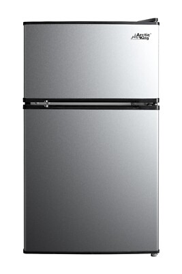 3.2 Cu Ft Two Door Mini Fridge with Freezer, Reversible Door, Dorm, Office NEW