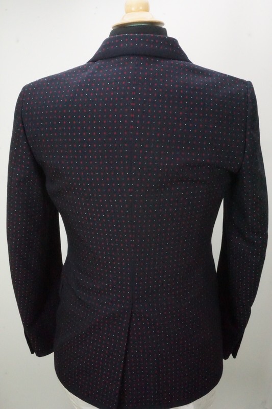 Gucci CURRENT Blue Red Geometric Wool Blend 2 Pc Suit Jacket