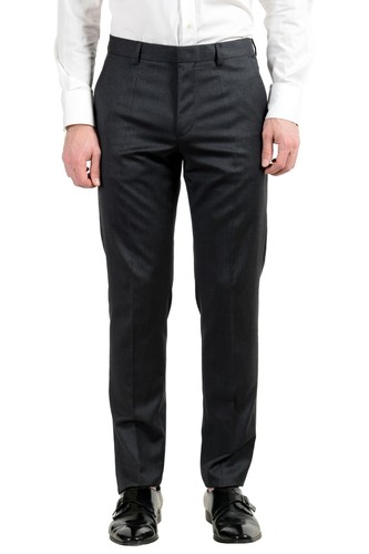 Pre-owned Hugo Boss "aeron1/hamen1" Men's 100% Wool Gray Two Button Suit