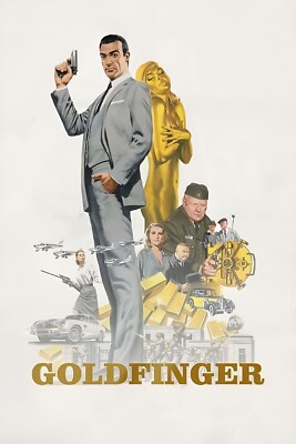 1964 Goldfinger Movie Poster 11X17 007 James Bond Sean Connery Pussy Galore  