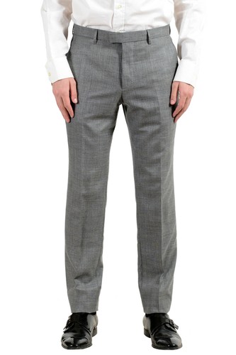 Pre-owned Hugo Boss "t-harvers4/glover3" Men's Silk Wool Gray Slim Two Button Suit