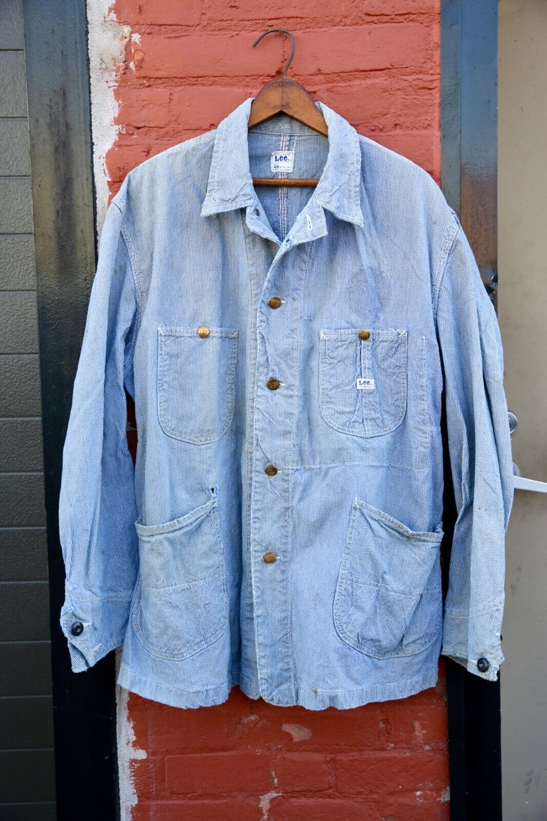 Vintage 60s Lee Hickory Stripe Chore Coat Barn Jacket Size Vintage 60s Lee Hickory Stripe Chore Coat Barn Jacket Size