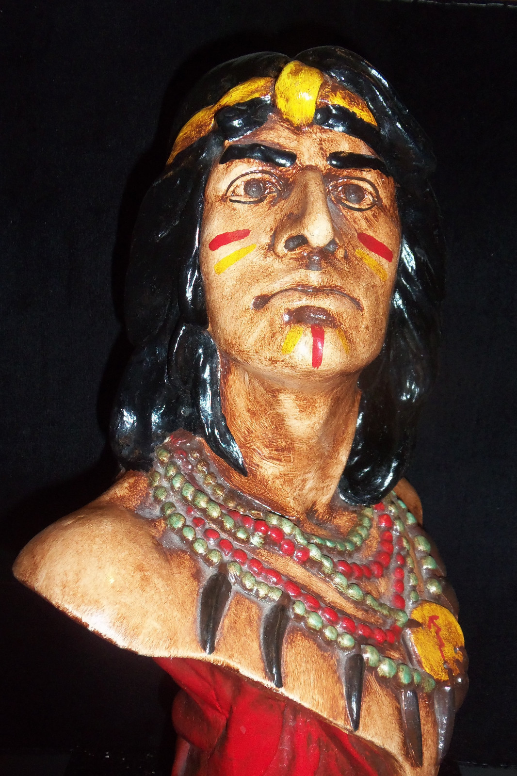 ANTIQUE CIGAR STORE INDIAN HIAWATHA BUST 20