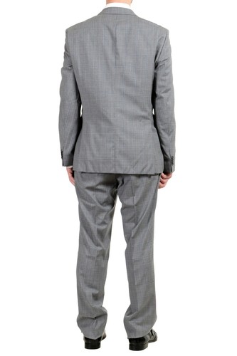 Pre-owned Hugo Boss "johnstons4/lenon1" Men's 100% Wool Plaid Two Button Suit In Multicolor