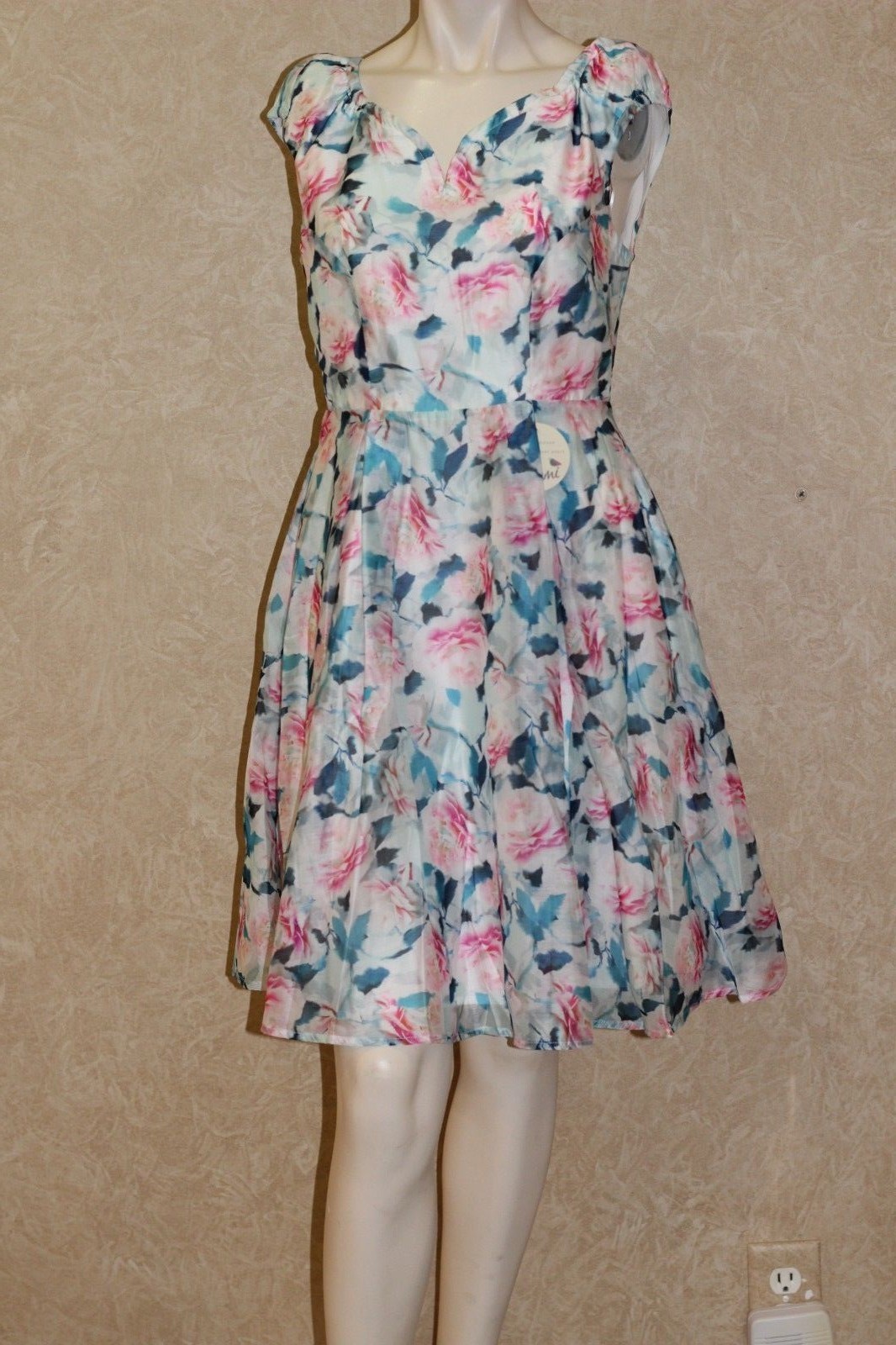 Yumi　no4 Yumi New Womens Floral Dress Back Zipper Sleeveless Size S 2