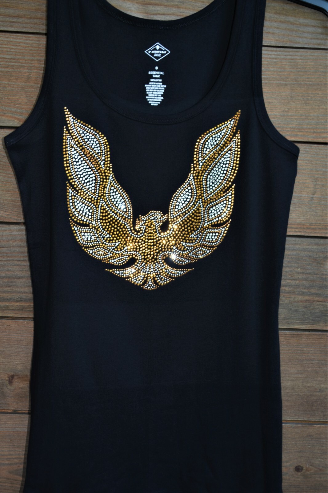 Gold Trans Am Eagle rhinestone shirt or tank XS S M L XL XXL