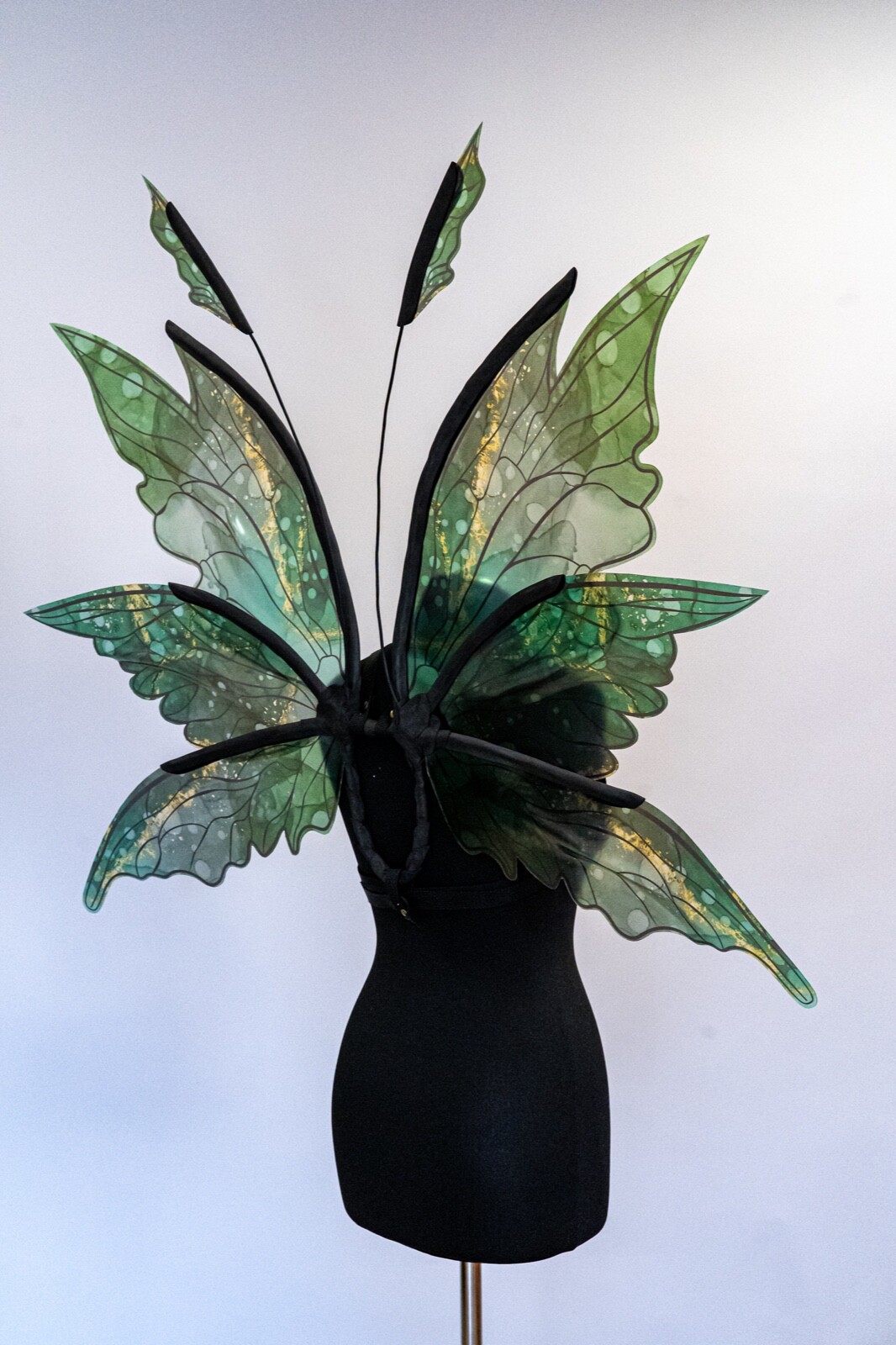 Green Fairy Wings Costume For Adult Butterfly Elf  Cosplay Iridescent Halloween