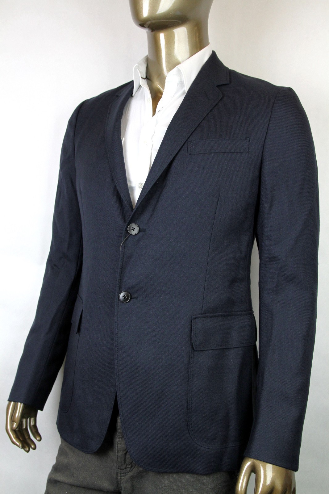 Pre-owned Gucci $1790  Mens Wool Mohair Blazer Jacket Quilted Lining Navy 337682 4240 In Blue