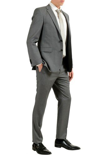 Pre-owned Hugo Boss "inwood2/winfield2" Men's 100% Wool Gray Two Button Suit