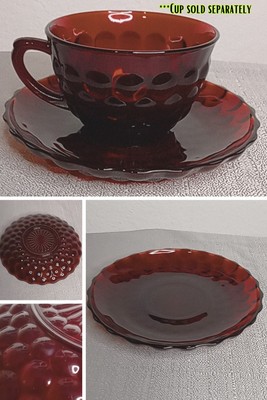Anchor Hocking Royal Red Bubble Glass Saucer