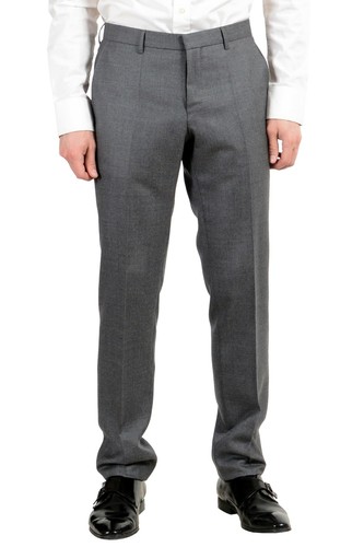 Pre-owned Hugo Boss "t-harvers2/glover1" Men's Silk Wool Gray Two Button Suit