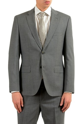 Pre-owned Hugo Boss "johnston3/lenon1" Men's 100% Wool Gray Two Button Suit