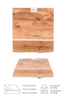 Teakholz Waschtischplatte ab 40 cm Bad Massivholz Holzplatte wohnfreuden