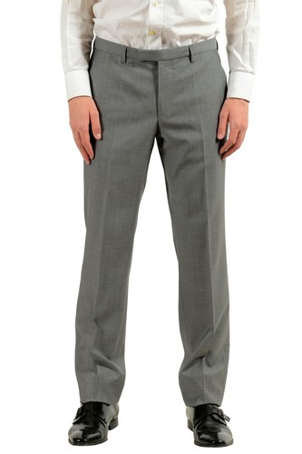 Pre-owned Hugo Boss "thegrand1/central1us" Men's 100% Wool Gray Two Button Suit