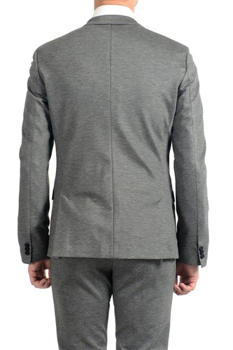 Pre-owned Hugo Boss "anfred/heiron192j" Men's Gray Extra Slim Two Button Suit