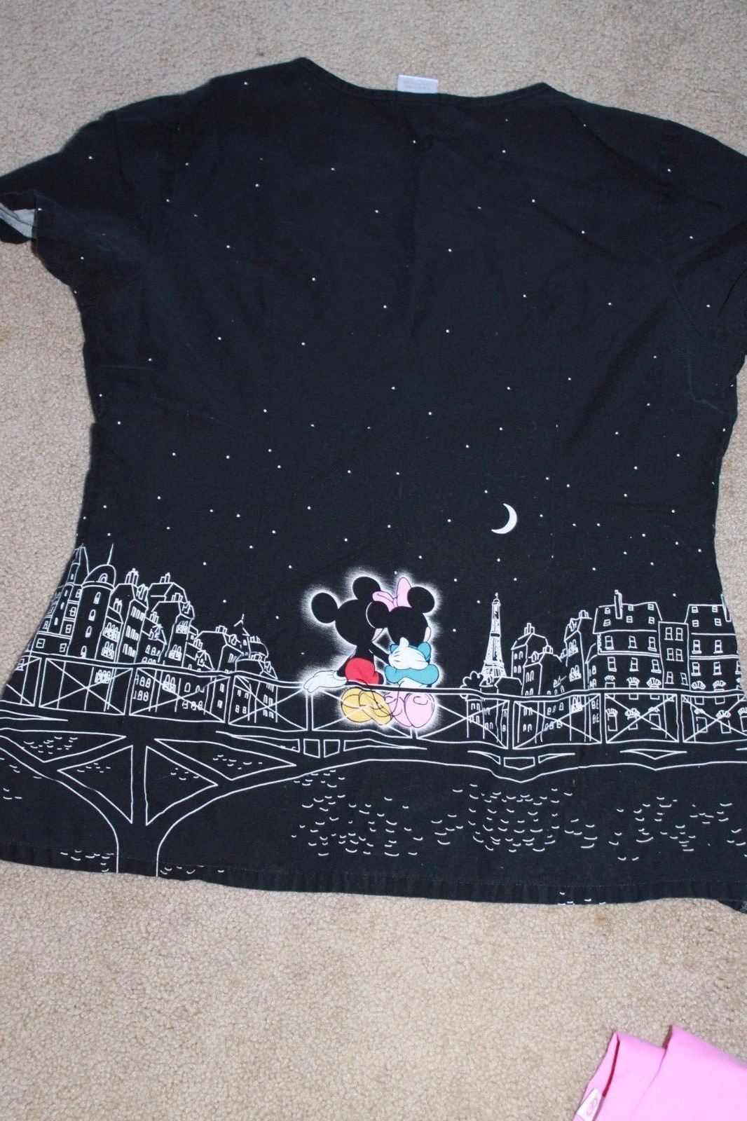 3 Pieces Womens Scrubs size medium lot (Disney and Skechers - various prints)