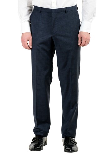 Pre-owned Hugo Boss "c-jefferd/c-stedson" Men's 100% Wool Two Button Suit Us 40r It 50r In Blue