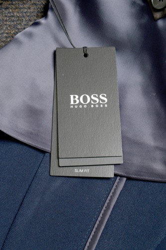 Pre-owned Hugo Boss Men's "shawn7-j" Slim Fit Wool Brown Button Down Coat