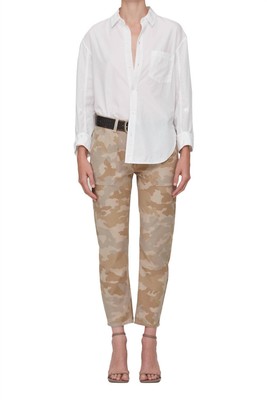 Pre-owned Citizen Of Humanity Citizens Of Humanity Leah Cargo Pants In Taupe Camo - Size 25 In Beige