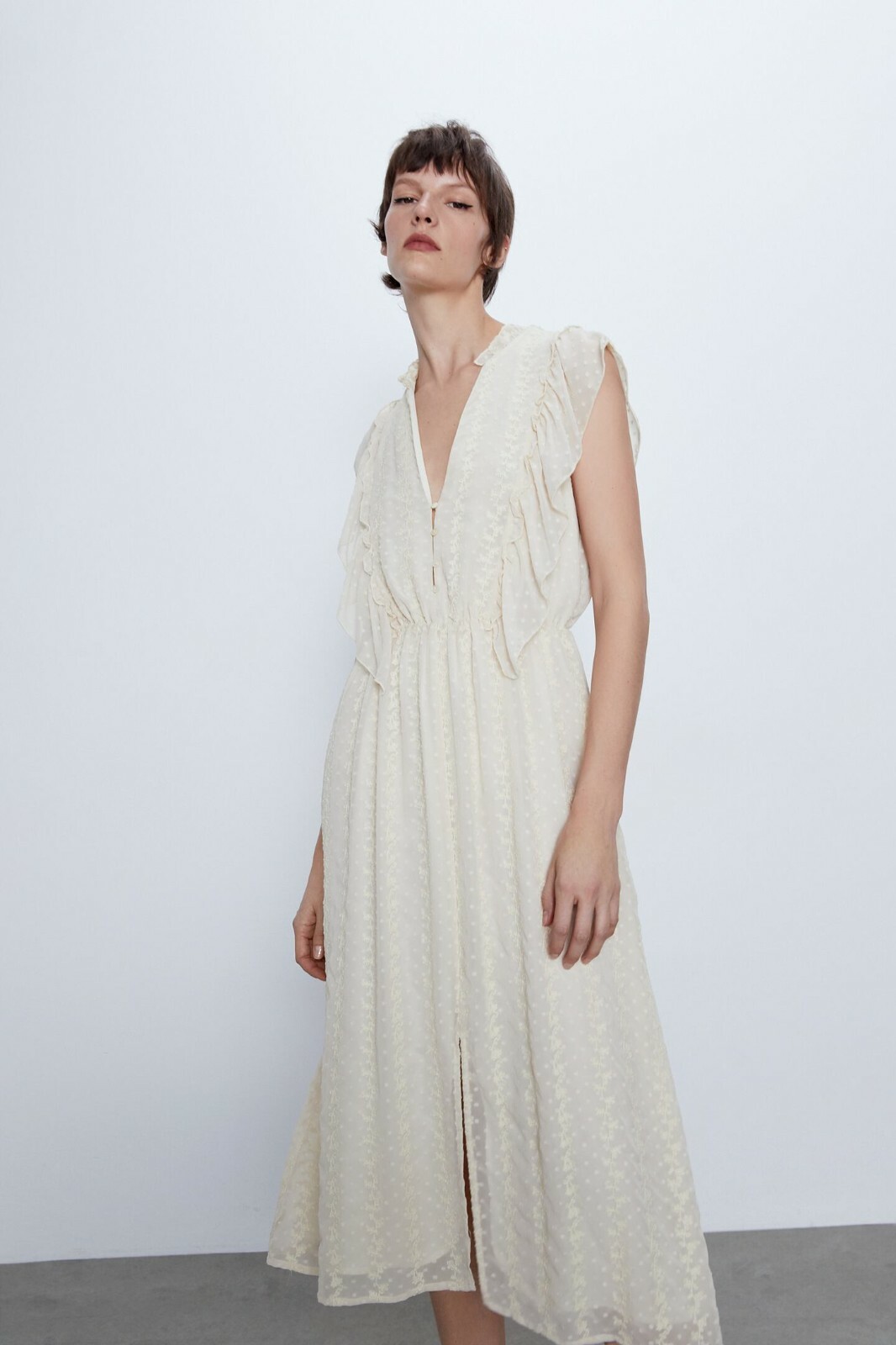 その他 mayu ZARA EMBROIDERED DOTTED MESH DRESS 0387/066 SMALL | eBay