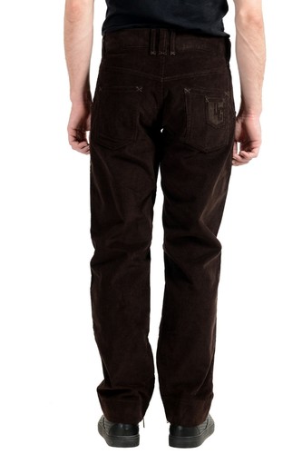 DOLCE & GABBANA DOLCE&GABBANA HERREN BROWN PLISSIERT KORD FREIZEITHOSE