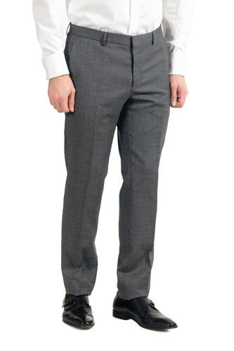 Pre-owned Hugo Boss "novan6/ben2" Men's 100% Wool Slim Gray Two Button Suit
