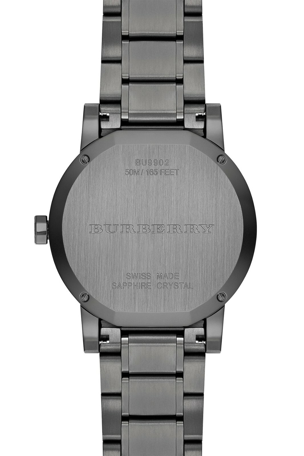 Pre-owned Burberry City Gunmetal Gray Tone,stainless Steel Bracelet Watch Bu9902