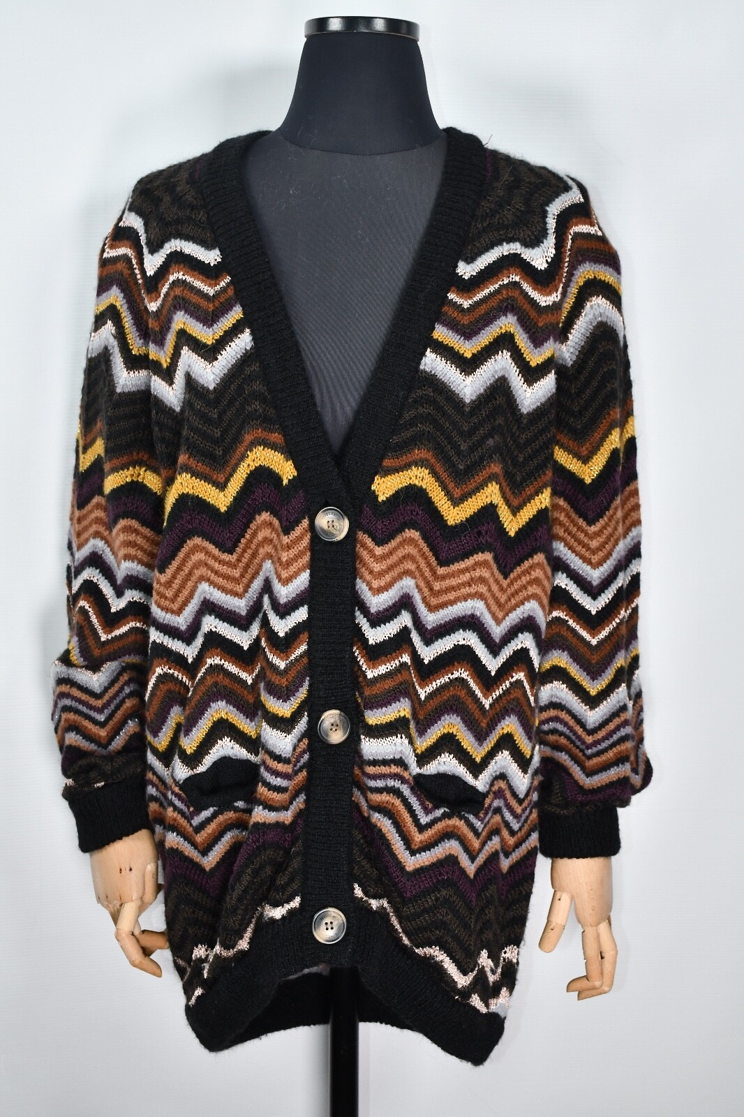 f*e様 MISSONI マルチカラージグザグカーディガン Missoni x