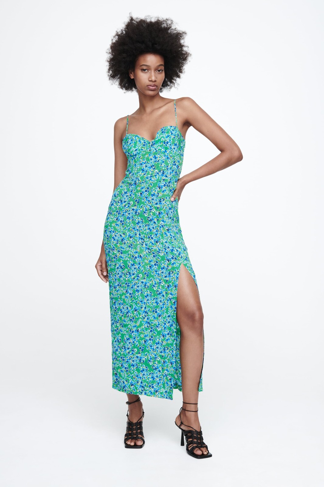 zara floral print corset dress