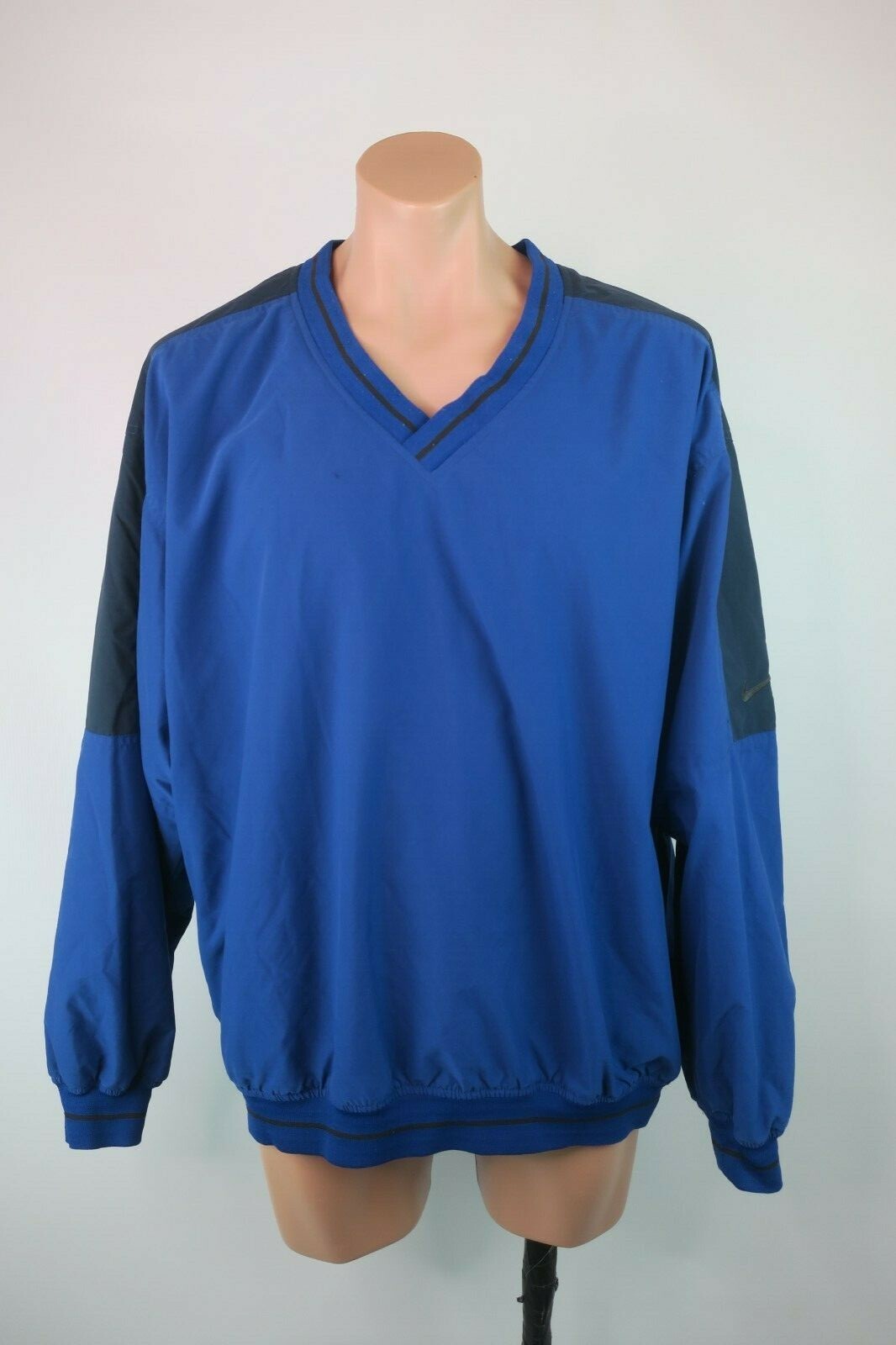 Nike Golf Navy V Neck Jacket Windbreaker Pullover Long Sleeve Men Size XL