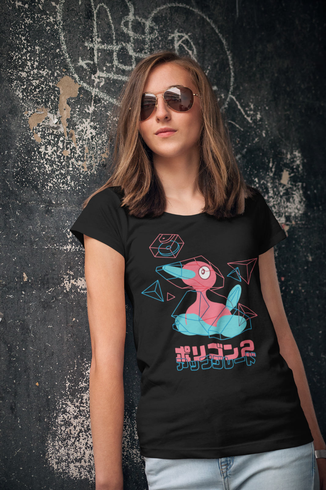 Porygon 2 Japan T-Shirt Unisex Mens Adult Cotton TV 3D Gameboy New