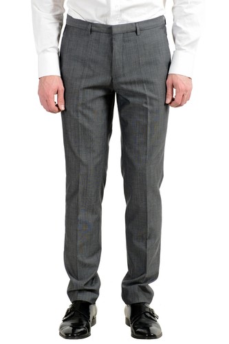 Pre-owned Hugo Boss "arti/hesten182" Men's Extra Slim Fit Wool Gray One Button Suit
