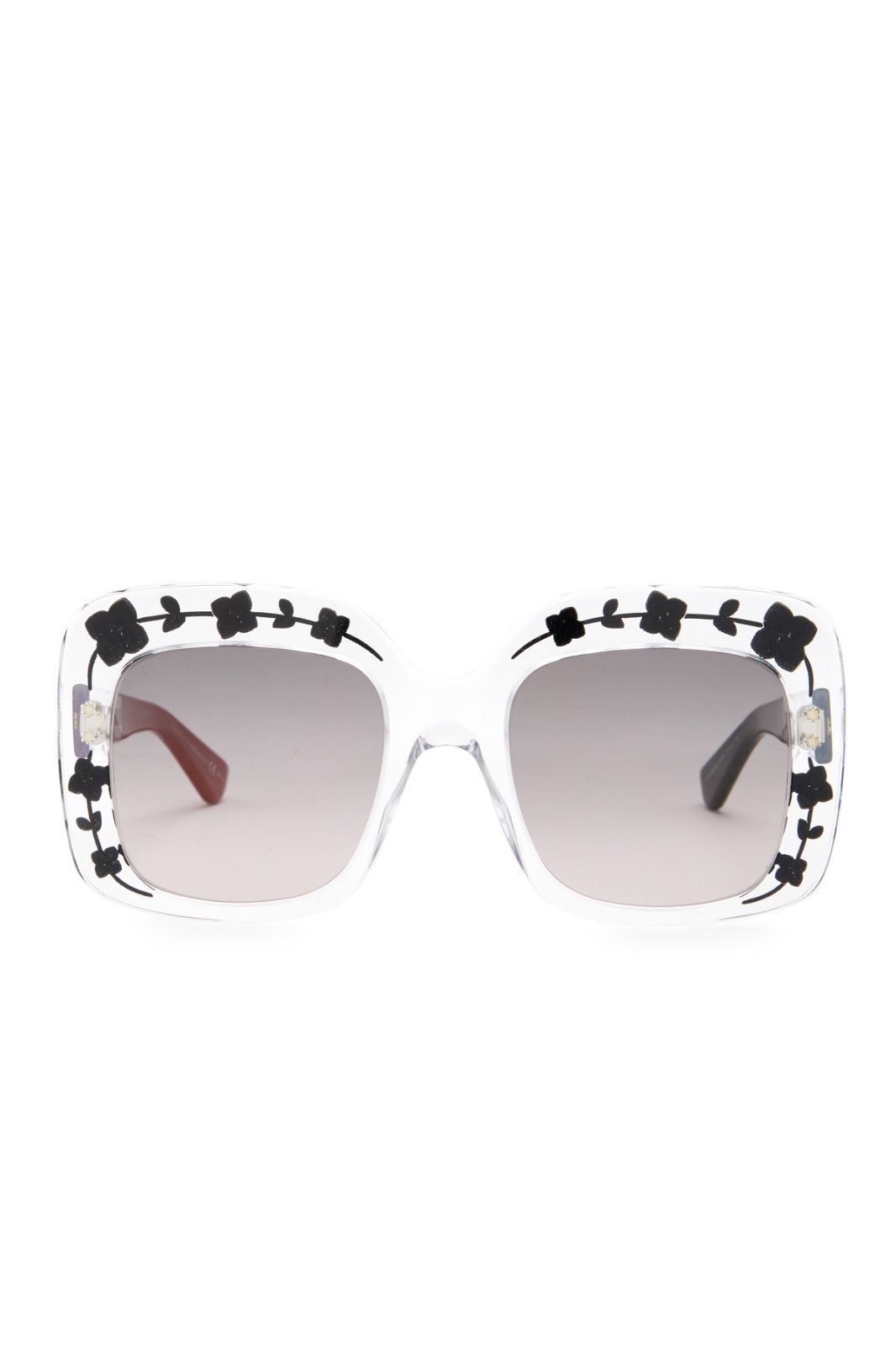 Pre-owned Gucci Gg3863s Oversized Square Black/crystal Frame 900 Eu Sunglasses 54 22 145 In Gray