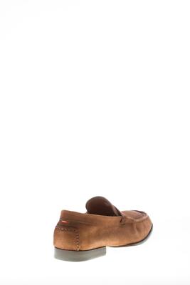 Pre-owned Santoni Men Shoes Tobacco Brown Delavè Suede Classic Penny Loafer Flexible Sole