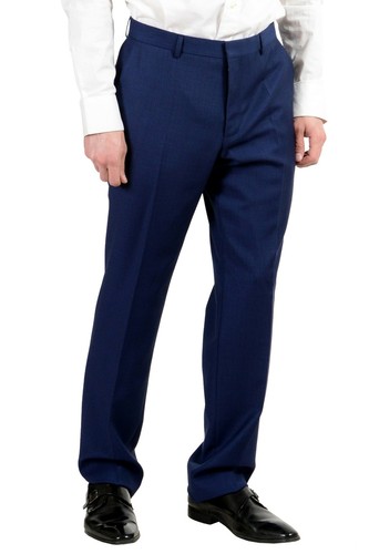 Pre-owned Hugo Boss "phoenix/madisen" Men's 100% Wool Blue Comfort Fit Two Button Suit