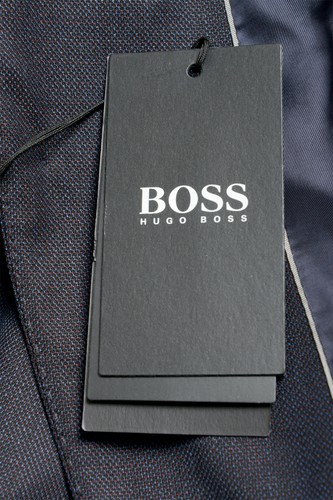 Pre-owned Hugo Boss Men's "johnstons5/lenon1" Regular Fit Blue 100% Wool Two Button Suit