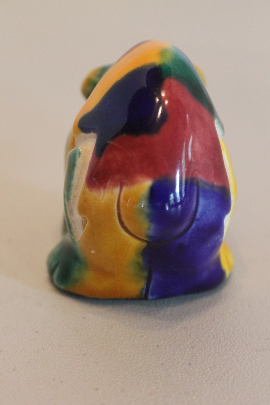 VINTAGE ZOONIES PERU CERAMIC COLORFUL BEAR POTTERY FIGURINE