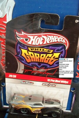 2010 HOT WHEELS #20 -1 41 PRO MOD WILLYS SLVR/BLK    PHILS GARAGE